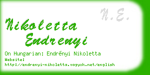 nikoletta endrenyi business card